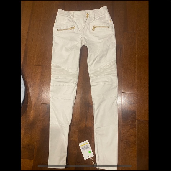 Balmain biker jeans with classic gold Balmain buttons. NWT!! - Picture 3 of 9